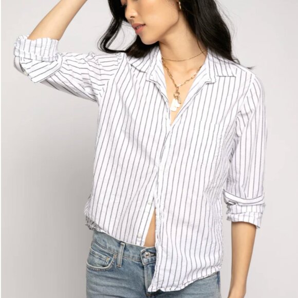 Frank & Eileen Barry Striped Tailored Button-Up Shirt Size XS - Picture 14 of 16